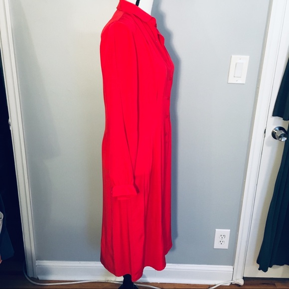 Vintage Hovland Swanson Red Silk Tunic Dress - Picture 2 of 14